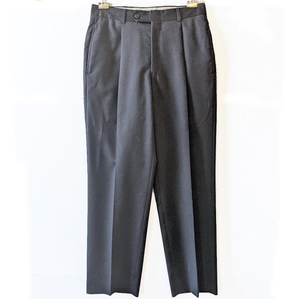 Men's Wool Dress Pants Black 28x28
